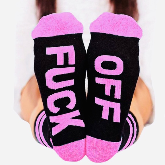 Annette's Boutique Accessories - SALE 2/$25 BRAND NEW PINK FUCK OFF SOCKS